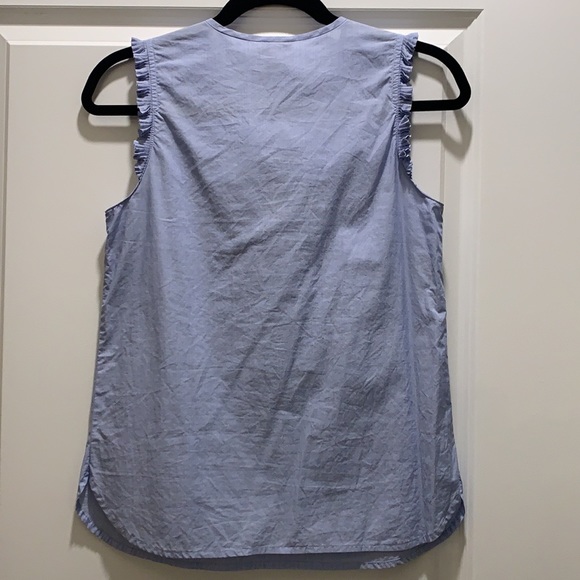 J Crew Ruffle Front Sleeveless Blouse Tunic - Picture 5 of 5